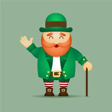 Saint Patrick as an Old Man Waves His Hand Illustrazione stock