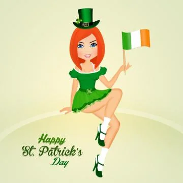 Saint patrick postcard Stock Illustration