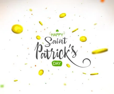 Saint Patrick s Day background with confetti, coin Illustrazione stock