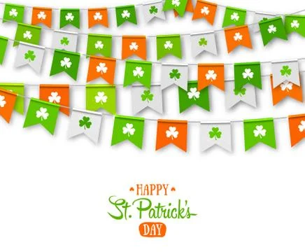 Saint Patrick s Day banner. Garlands with clover Stock Illustration