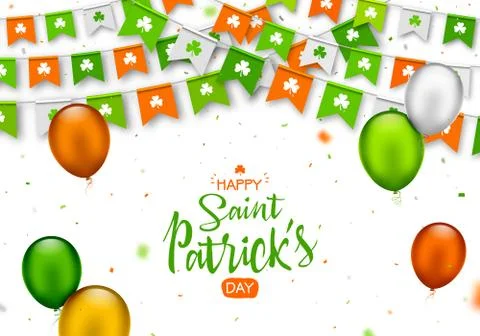 Saint Patrick s Day banner. Garlands and balloons Stock Illustration