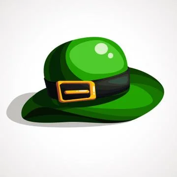Saint Patrick s Day leprechaun green hat. Vector illustration Stock Illustration