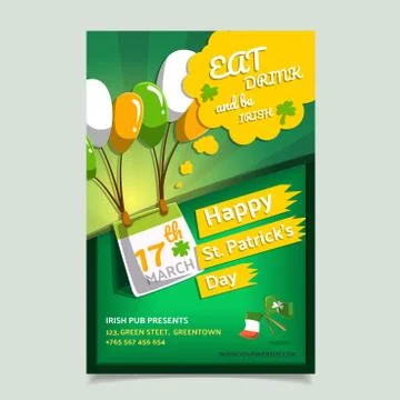 Saint Patrick s Day Poster, Brochure, Holiday Invitation. Vector Illustration Stock Illustration