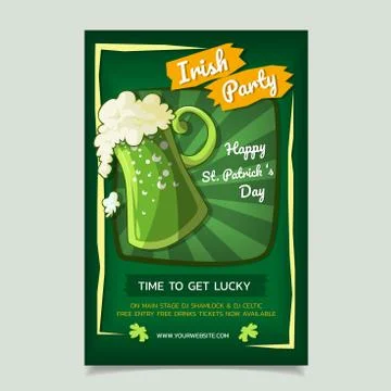 Saint Patrick s Day Poster, Brochure, Holiday Invitation. Vector Illustration Stock Illustration