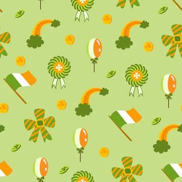 Saint Patrick s Day seamless pattern. Holiday Vector Illustration Background Stock Illustration