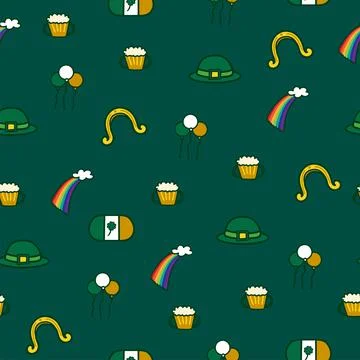 Saint Patrick s Day seamless pattern. Holiday Vector Illustration Background Stock Illustration