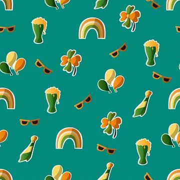 Saint Patrick s Day seamless pattern. Holiday Vector Illustration Background Stock Illustration