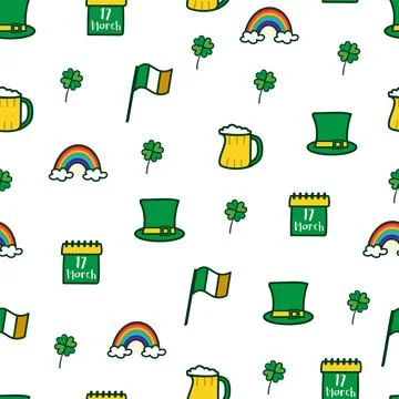 Saint Patrick s Day seamless pattern. Holiday Vector Illustration Background Stock Illustration