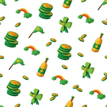 Saint Patrick s Day seamless pattern. Holiday Vector Illustration Background Stock Illustration
