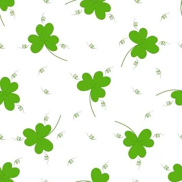 Saint Patrick seamless pattern with clover, shamrock ornament fl Stock Illustration