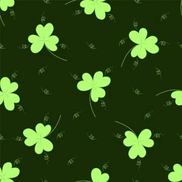Saint Patrick seamless pattern with clover, shamrock ornament fl Stock Illustration