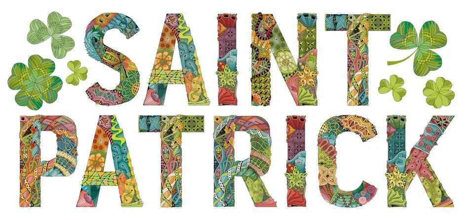 Saint Patrick. Vector decorative zentangle object Ilustración de archivo