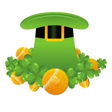 Saint patrick wearing green robe holding shamrock with celtic background il.. Stock Illustration