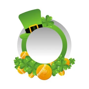 Saint patrick wearing green robe holding shamrock with celtic background il.. Stock Illustration