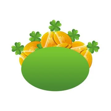 Saint patrick wearing green robe holding shamrock with celtic background il.. Stock Illustration