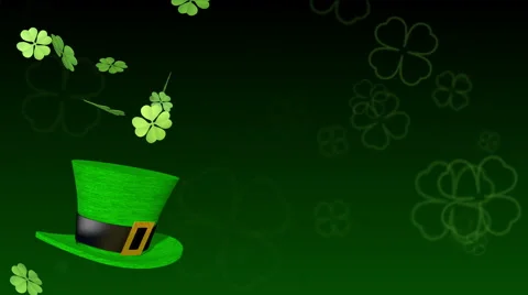 Saint Patrick's Day animation with clover and green hat Video stock 61325348