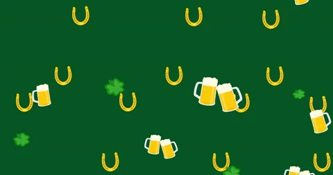 Saint patricks day animation with pattern elements. Stock Footage 231699414