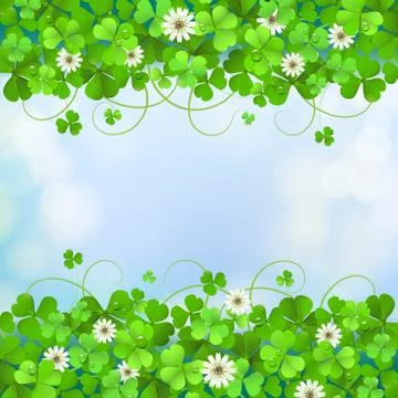 Saint Patrick's Day background with clover Stock Illustration