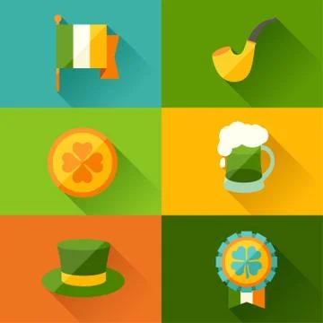 Saint Patrick's Day background in flat design style Stock Illustration