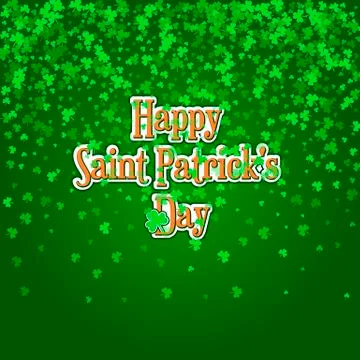 Saint Patricks Day background with raining green clover Illustrazione stock