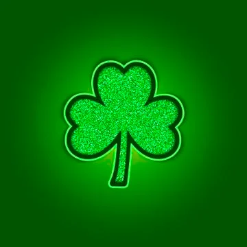 Saint Patricks Day background with shiny green clover. Stock Illustration