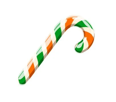 Saint Patrick's Day candy cane for Irish holiday Stock Illustration