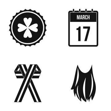 Saint patrick's day celebration flat icons concept Stock Illustration