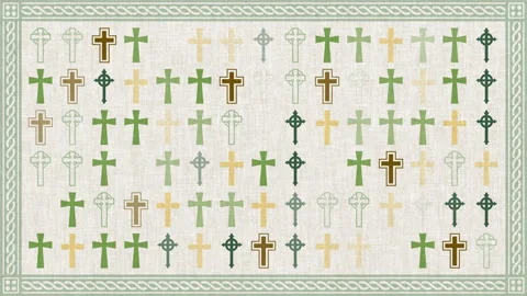 Saint Patrick's Day Celtic Cross Background Stock Footage 233456408