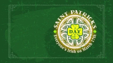 Saint patricks day ceremony progress with popular message all is irish on march Stock Footage 129973921