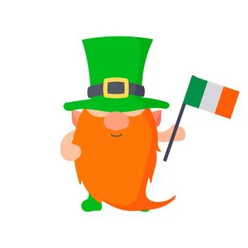 Saint Patrick's Day character. Vector cartoon illustration. Isolated on white. Stock Illustration