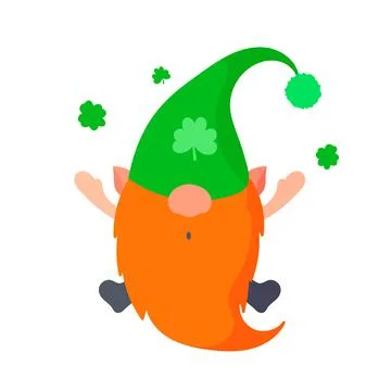 Saint Patrick's Day character. Vector cartoon illustration. Isolated on white. Stock Illustration