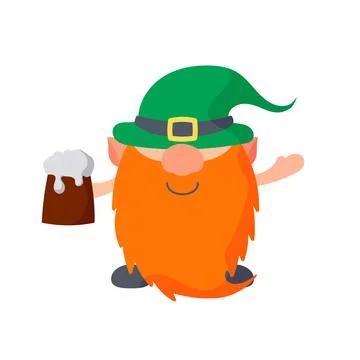 Saint Patrick's Day character. Vector cartoon illustration. Isolated on white. Stock Illustration