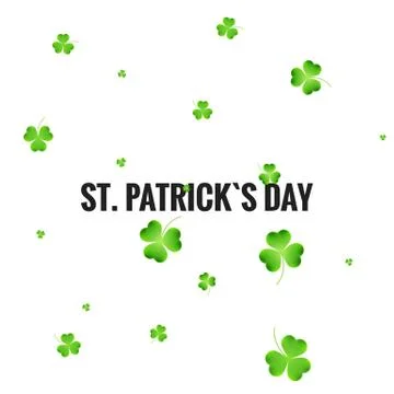 Saint Patrick's day clover background. Flying shamrock leaves. Stock Illustration