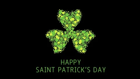 Saint Patrick's Day clover leaf animation Stock Footage 123000967