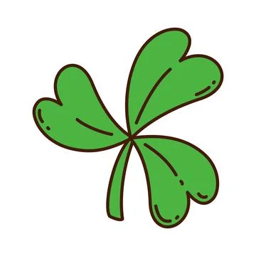 Saint Patricks day clover leaf groovy sticker Stock Illustration