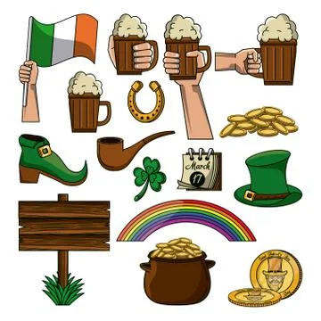 Saint patricks day elements 库存插图