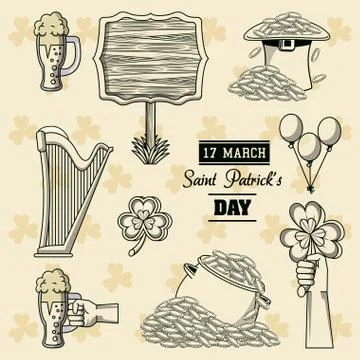 Saint patricks day elements Stock Illustration