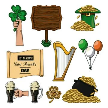 Saint patricks day elements Stock Illustration