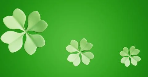 Saint Patrick's Day. Four leaf clover on a green background. Quatrefoil Illustrazione stock
