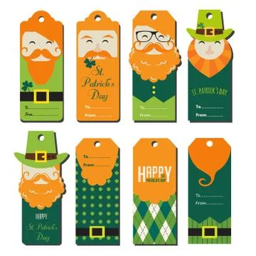 Saint Patricks day gift tags イラスト素材