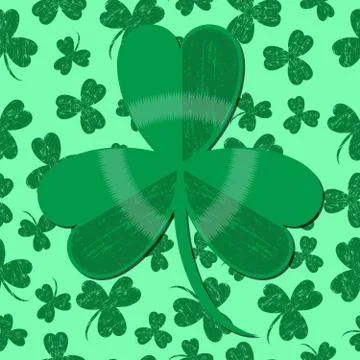 Saint Patricks Day. Green background shamrock Illustrazione stock