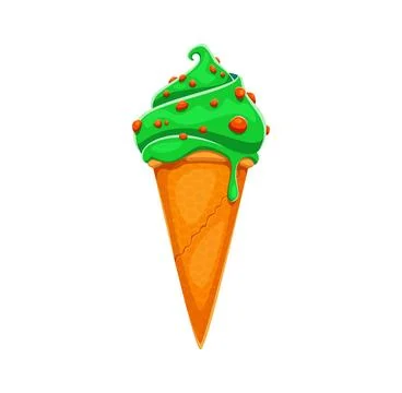 Saint Patrick's Day green ice cream, Irish holiday Stock Illustration