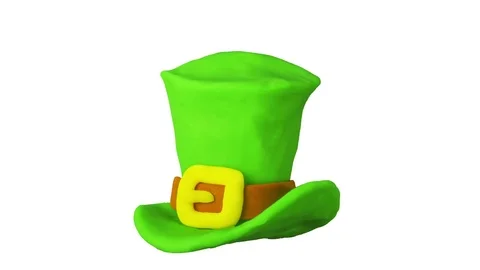 Saint Patricks Day with Hat. Alpha matte Stock Footage 72620430