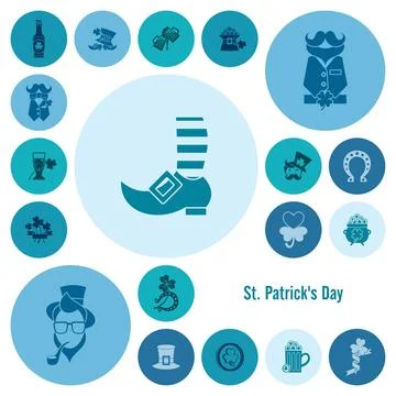 Saint Patricks Day Icon Set Saint Patricks Day Icon Set. Vector. Clean Wor... Stock Photos