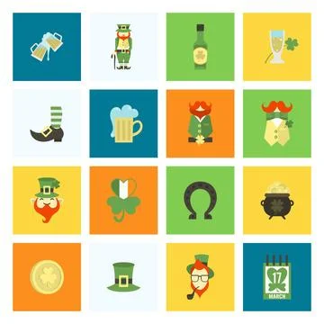 Saint Patricks Day Icon Set Saint Patricks Day Icon Set. Vector. Clean Wor... Stock Photos