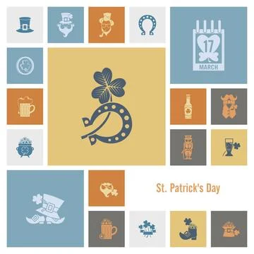 Saint Patricks Day Icon Set Saint Patricks Day Icon Set. Vector. Clean Wor... Stock Photos