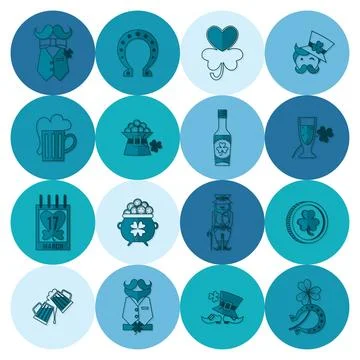 Saint Patricks Day Icon Set Saint Patricks Day Icon Set. Vector. Clean Wor... Stock Photos