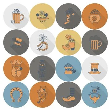 Saint Patricks Day Icon Set Saint Patricks Day Icon Set. Vector. Clean Wor... Foto stock