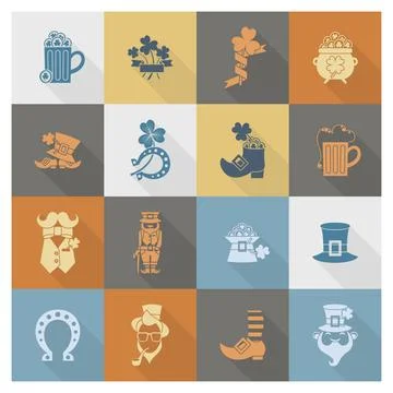 Saint Patricks Day Icon Set Saint Patricks Day Icon Set. Vector. Clean Wor... Stock Photos