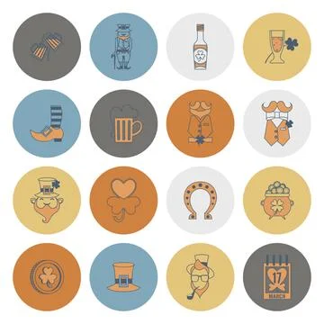 Saint Patricks Day Icon Set Saint Patricks Day Icon Set. Vector. Clean Wor... Stock Photos